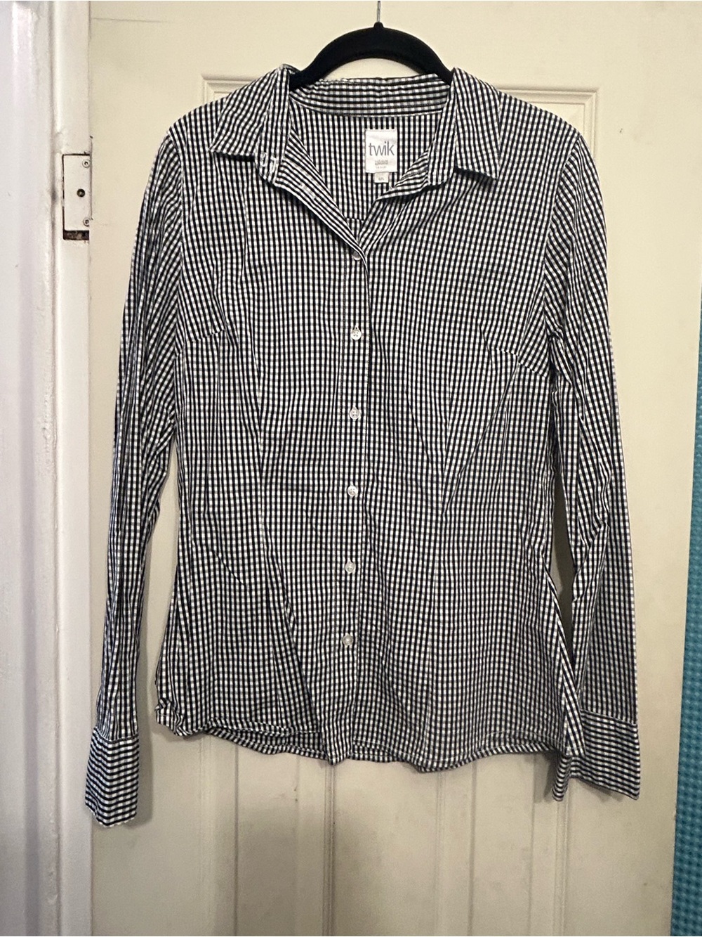 Black and White Checkered Button-Up Shirt